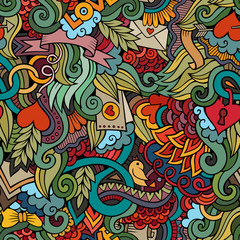 Doodles Love vector seamless pattern