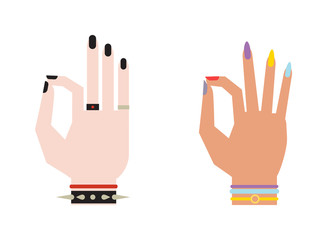 Okey hand success symbol, ok hand yes agreement. Ok hand signal business human agree. Best approval accept. Silhouette of hand showing symbol Ok finger thumb vector illustration.