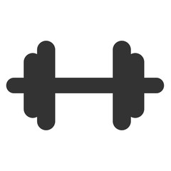 Obraz premium Dumbbell icon. Simple flat logo of dumbell isolated on white background. Vector illustration.