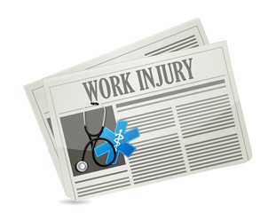 Working injury newsletter sign concept graphic
