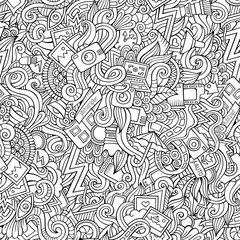 Photography doodles seamless pattern
