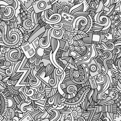 Photography doodles seamless pattern