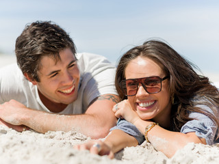 Romantic young couple on the beach