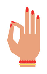 Obraz premium Okey hand success symbol, ok hand yes agreement. Ok hand signal business human agree. Best approval accept. Silhouette of hand showing symbol Ok finger thumb vector illustration.