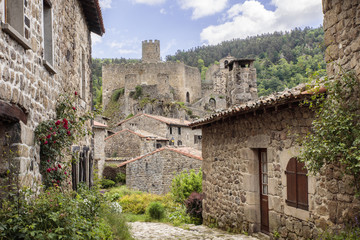 Fototapeta premium The medeval town of Saint-André-de-Chalencon.