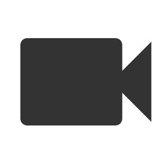 Camcorder icon. Simple flat logo of camcorder on white background. Vector illustration.