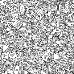 hand drawn school seamless pattern