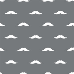 Mustache on a gray background vintage pattern