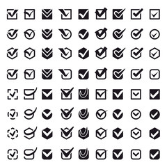 Check box vector icons vector set. Check vote icons vote mark sign choice yes symbol. Correct design check vote icons check mark right agreement voting form. Button question choose success graphic.