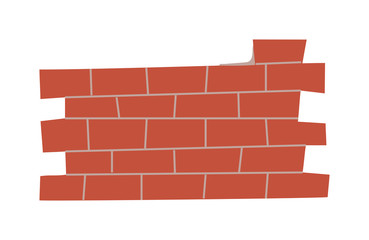 Red brick wall texture background. Brick wall texture pattern and cartoon urban brown construction. Brickwork rough construction stonewall.