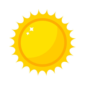 Vector sun icon isolated on white background. Sun Vector isolated summer icon design. Vector yellow sun symbol. Vector sun sun element. Sun weather icon vector sun logo isolated sign symbol