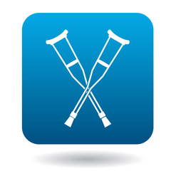 Crutches icon in simple style on a white background