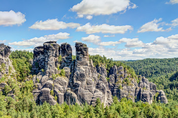 Fototapeta na wymiar Felsformationen im Nationalpark Sächsische Schweiz