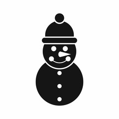 Snowman icon in simple style isolated vector illustration