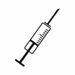 Syringe icon in simple style isolated vector illustration