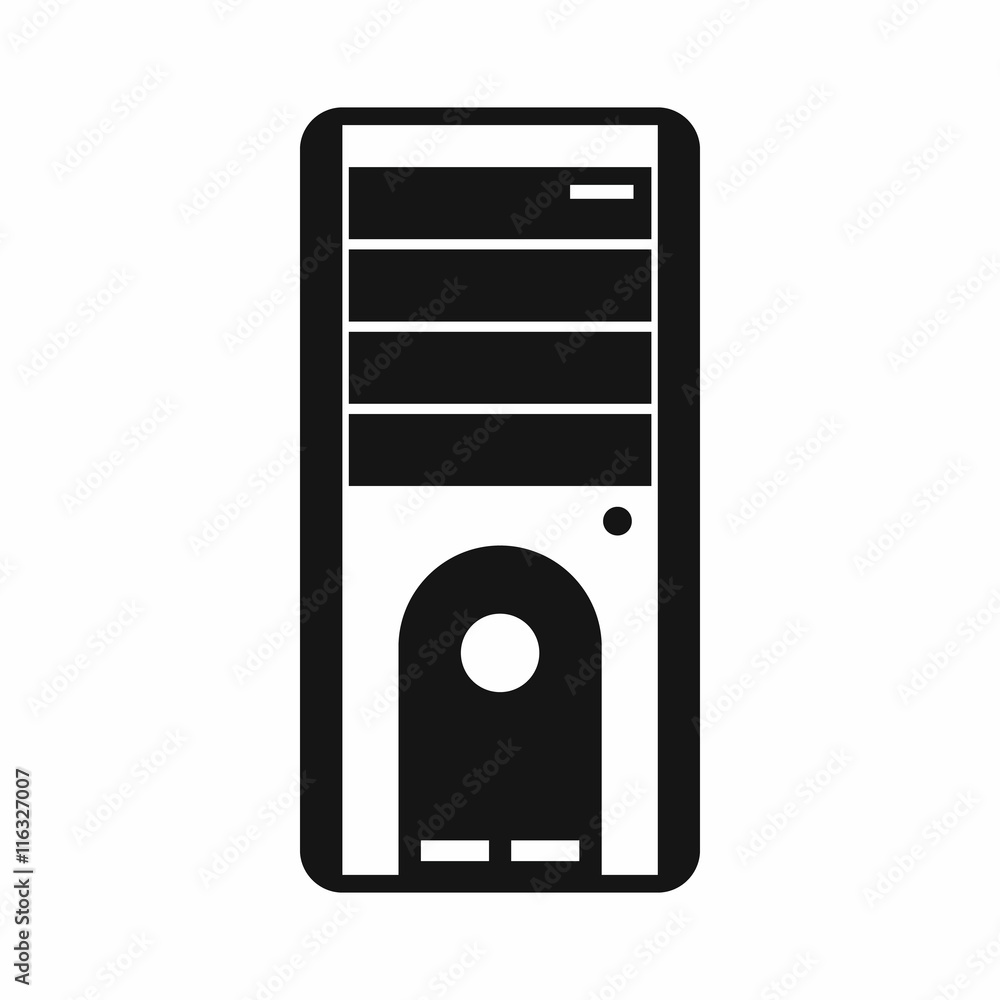 Poster computer system unit icon in simple style isolated vector illustration