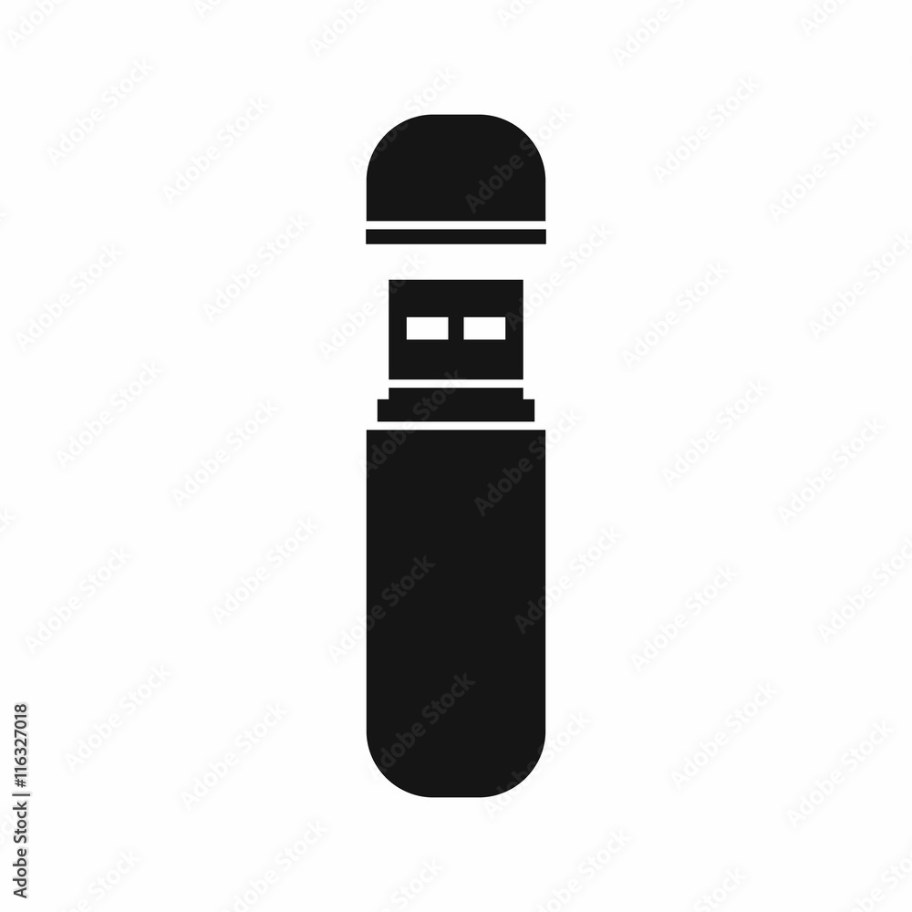 Poster usb flash drive icon in simple style isolated vector illustration