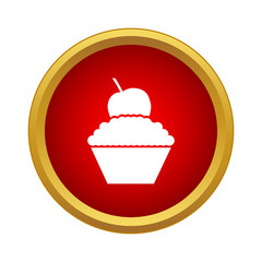 Cupcake icon in simple style on a white background