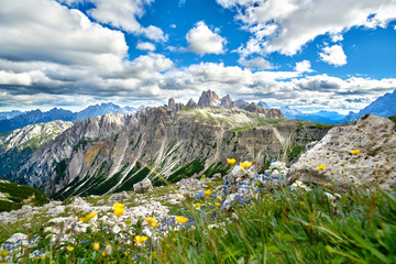 Fototapeta premium Wandern in den Sextner Dolomiten, Hochpustertal Alpen
