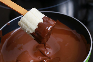 Chocolate dipped bananas