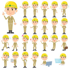 helmet construction worker man／同じシリーズはtoyotoyoポートフォリオ内から「親しみ　デフォルメ」と検索してください