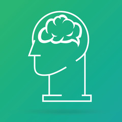 thinking brain idea creative color icon logo symbol branding trademark, teamwork, brainstorm, creativity working, science and health