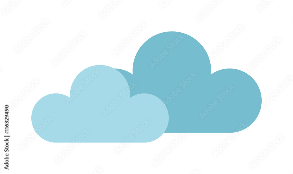 Poster cloud icon vector illustration season sign. flat design style computing design network cloud icon. s
