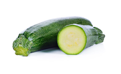zucchini courgette Isolated on white background.
