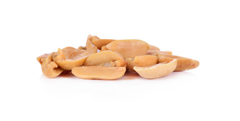 Processed peanuts isolated on white background