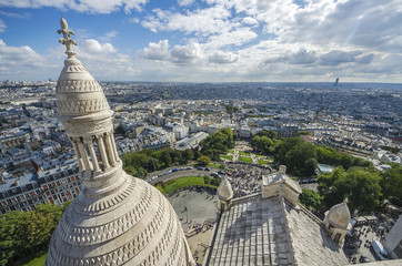 View of Paris from the Sacre Coeur in Montmartre hill