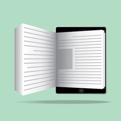 Ebook icon vector flat design.