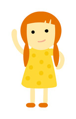 Cute baby kid girl and cute child character vector. Cute girl beautiful fashion young female and cute girl dress kid love child. Cute girl dress kid love child and cute happy girl. Cartoon character.