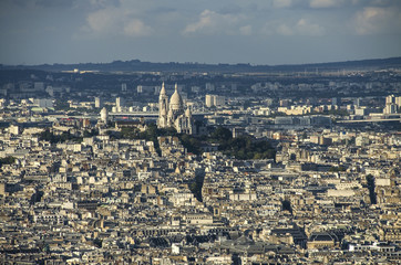 Paris aerial view in nice summer day.