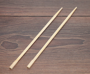 Pair of wooden sticks for eat