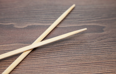 Pair of wooden sticks for eat