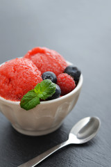 Fruit strawberry sorbet