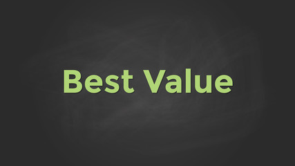 best value with blackboard text poster and chalkboard effect vector graphic