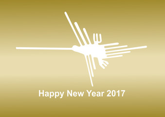 Obraz premium 2017年酉年の年賀状イラスト: ナスカの地上絵 