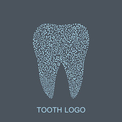 Tooth logo. Medical design. Dentist office icon. Vector illustration.