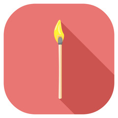 Vector illustration of a Match burning flat icon design.
Burning match concept.