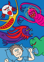 boy terrified by fear of the dark