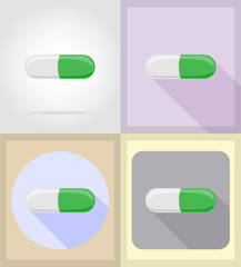 medical objects and equipment flat icons illustration