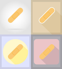 medical objects and equipment flat icons illustration