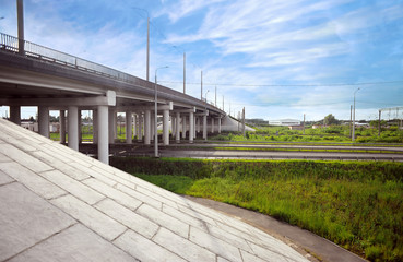 Detail of highway bridge