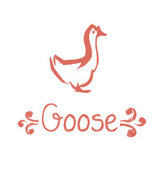 goose vector illustration. hand drawn sketch sketch of gourmet c