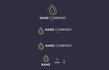Fototapeta premium Drop heart colored flat logo
