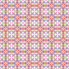 Seamless colorful vintage pattern on white background