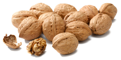 walnuts on white