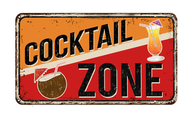 Fototapeta premium Cocktail zone vintage metal sign