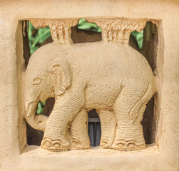 close up elephant symbol made of stone